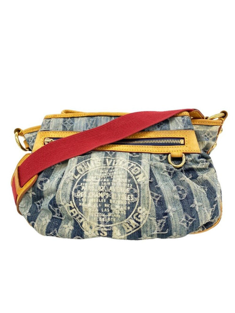 Louis Vuitton Shoulder Bag Monogram Denim Portier MM Blue